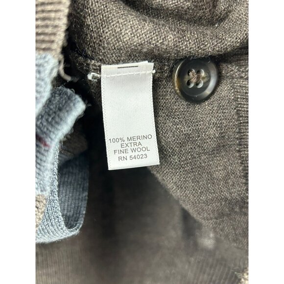 Banana Republic Women's L 100% Extra Fine Merino Wool Cardigan Sweater Brown - Picture 12 of 12